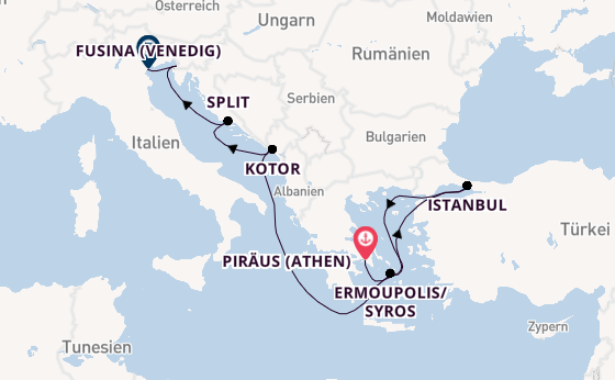 Mittelmeer ab Piräus (Athen), Griechenland auf der EXPLORA II