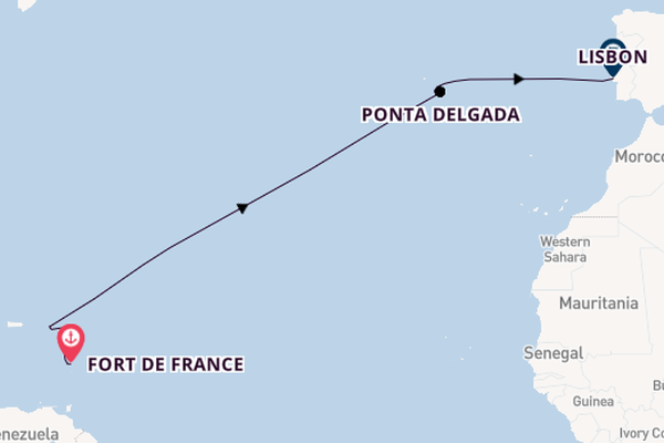 Caribbean from Fort de France, Martinique with the MSC Virtuosa