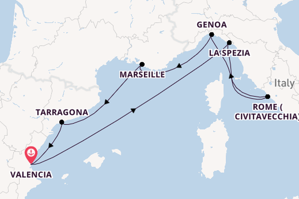Western Mediterranean from Valencia, Spain with the MSC Orchestra 