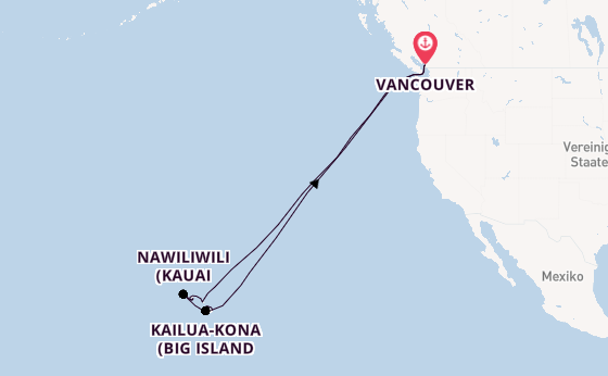 Polynesien ab Vancouver, Kanada auf der Koningsdam