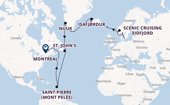 trans-Atlantisch vanaf Kopenhagen, Denemarken met de Azamara Journey