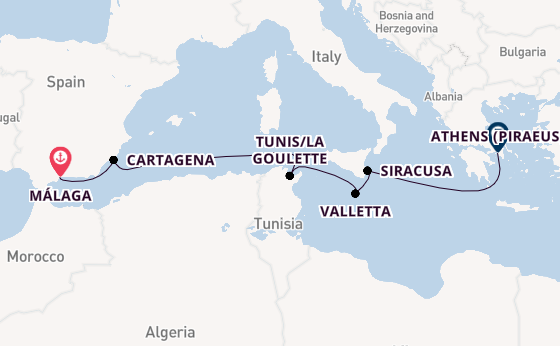 Mediterranean Sea from Málaga, Spain with the Azamara Journey