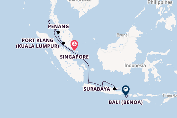 Southeast Asia from Singapore, Singapore with the Seven Seas Navigator