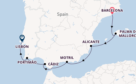 Western Mediterranean from Australia with the Norwegian Dawn