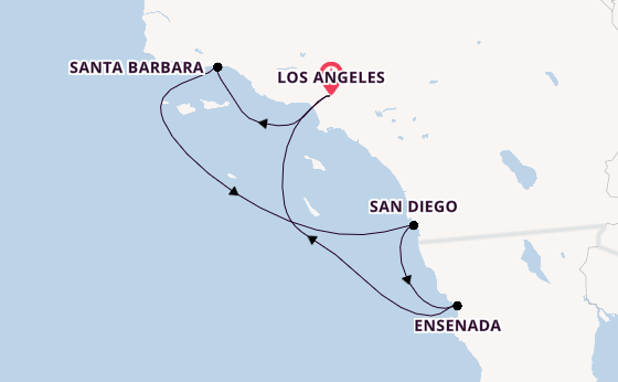 USA West Coast from Los Angeles, California, USA with the Emerald Princess