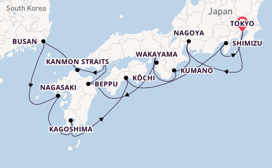 Japan from Tokyo, Japan with the Sapphire Princess