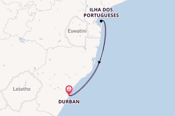 Southern Africa from Durban, South Africa with the MSC Armonia 