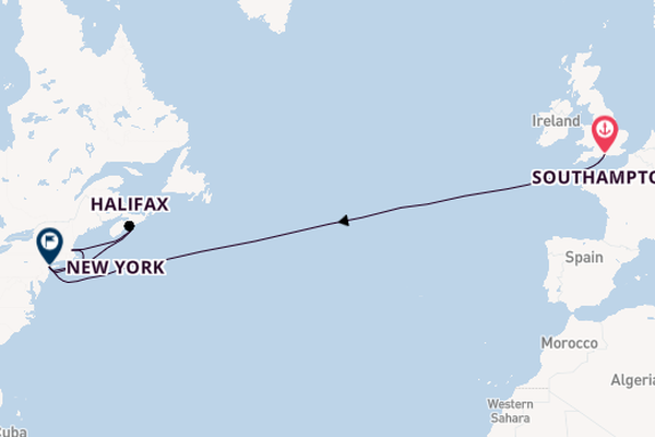Transatlantic from Southampton, England with the Queen Mary 2