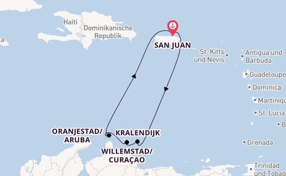 Karibik ab San Juan, Puerto Rico auf der Vision of the Seas
