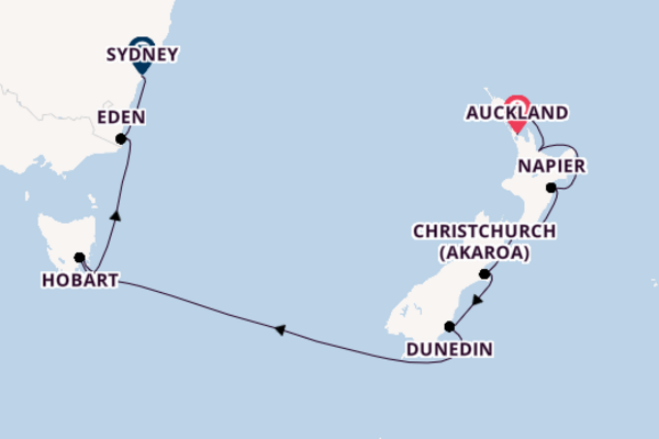 Australia and New Zealand From Auckland with the Azamara Onward