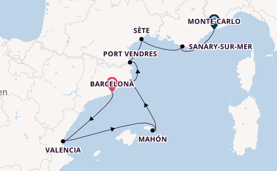 Westliches Mittelmeer ab Barcelona, Spanien auf der Seabourn Ovation