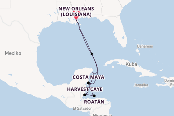 Westliche Karibik ab New Orleans (Louisiana), USA auf der Norwegian Escape