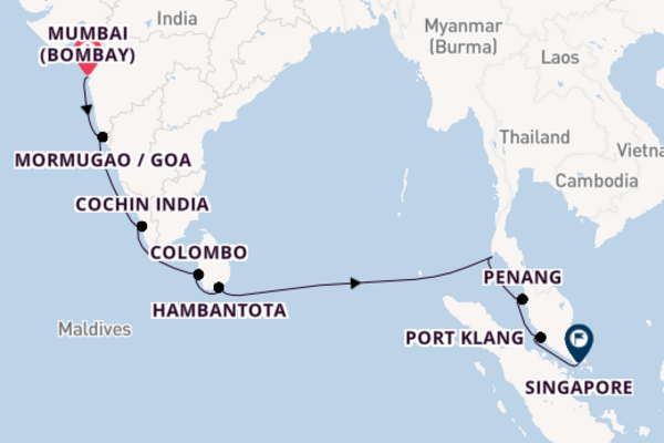 Celebrity Millennium 14  Mumbai (Bombay)-Singapore