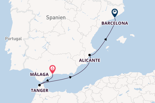 Westliches Mittelmeer ab Málaga, Spanien auf der EXPLORA II