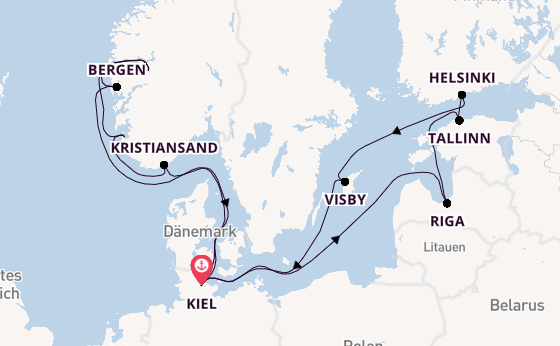 Norwegen ab Kiel, Deutschland auf AIDAprima