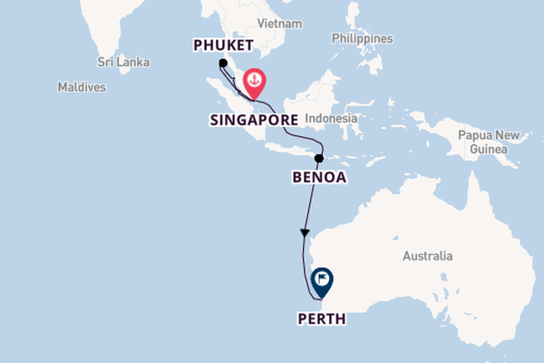 Zuidoost-Azië vanaf Singapore, Singapore met de Sapphire Princess