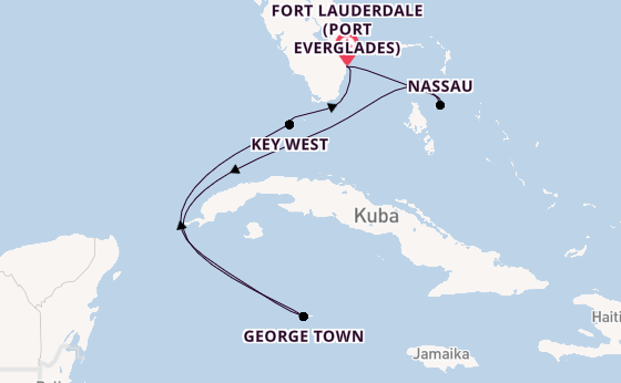 Karibik ab Fort Lauderdale (Port Everglades), USA auf der Celebrity Silhouette
