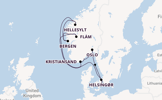 Noorwegen vanaf Kopenhagen, Denemarken met de Silver Nova