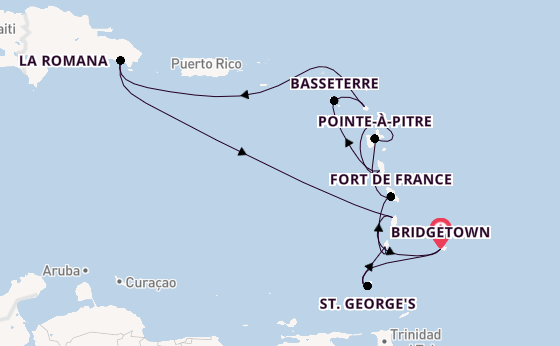 Zuidelijke Caraïben vanaf Bridgetown met de Mein Schiff 2 