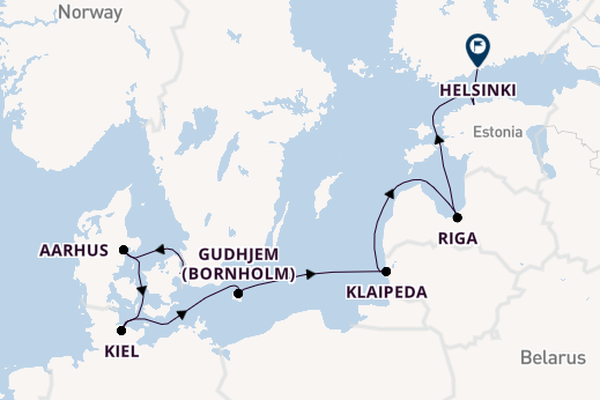 Baltic Sea from Copenhagen, Denmark with the Caribbean Princess