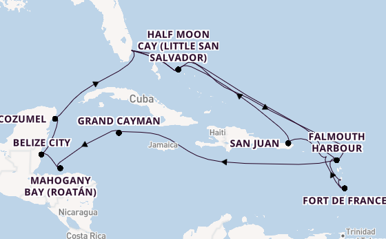 Caribbean from Fort Lauderdale (Port Everglades), Florida with the Rotterdam