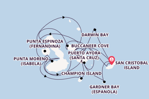 Galapagos Islands from San Cristobal Island, Galapagos, Ecuador with the Silver Origin