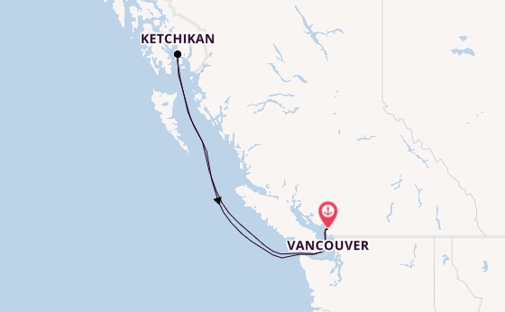 Alaska vanaf Vancouver, Canada met de Crown Princess