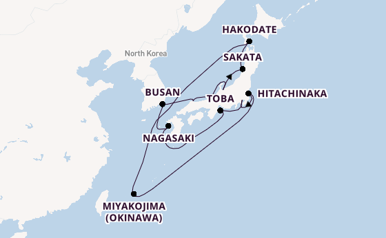 Japan from Tokyo, Japan with the Diamond Princess