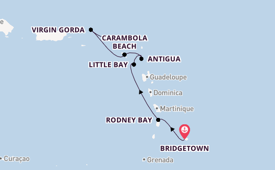 Karibik ab Bridgetown, Barbados auf der Seabourn Ovation