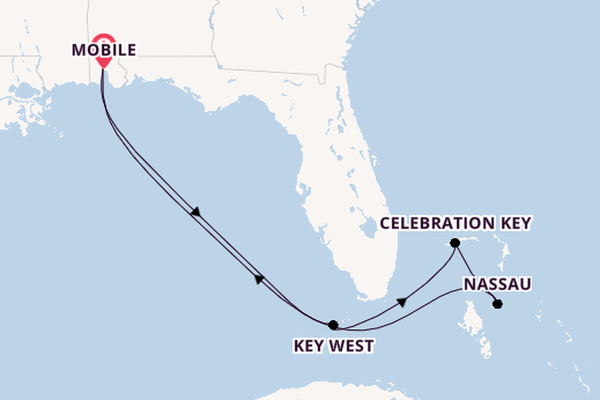 Caribbean from Mobile, Alabama, USA with the Carnival Valor