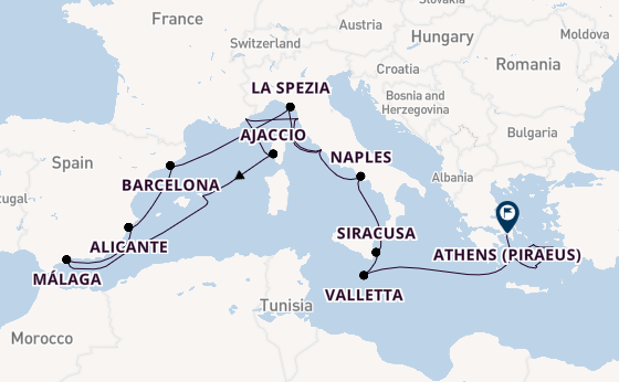 Western Mediterranean from Rome (Civitavecchia), Italy with the EXPLORA II