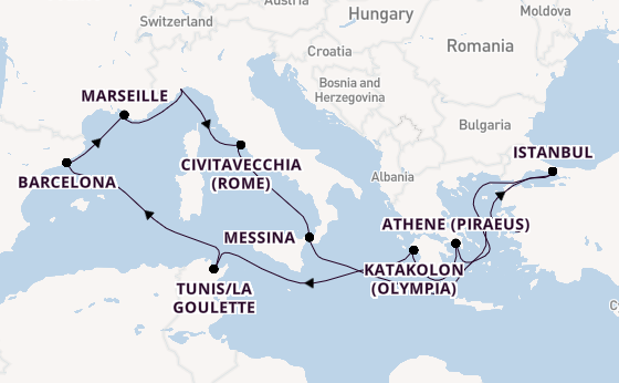 Middellandse Zee vanaf Savona, Italië met de Costa Favolosa