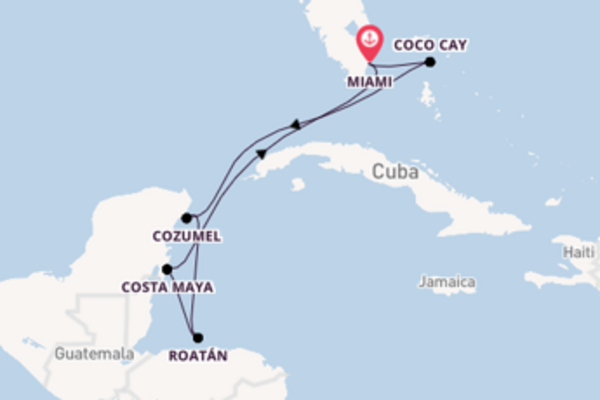 Cruise naar Miami via Cozumel