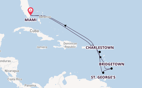 Caribbean vanaf Miami, Verenigde Staten met de Queen Elizabeth