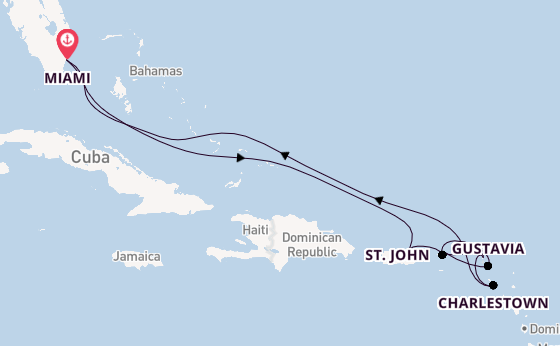 Caribbean vanaf Miami, Verenigde Staten met de Silver Ray