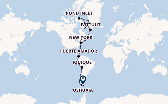 South America from Nuuk, Greenland with the Viking Octantis