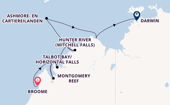 Australië vanaf Broome, Australië met de Seabourn Pursuit