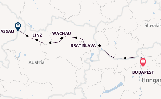 Danube River, Europe from Budapest, Hungary with the Viking Bragi