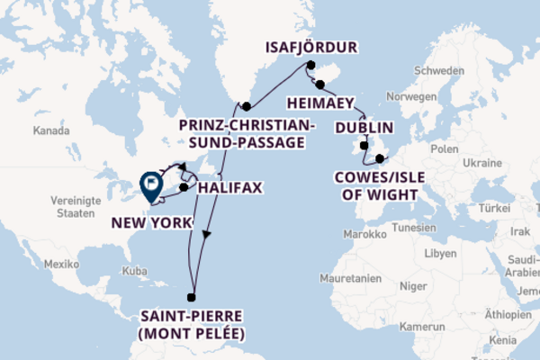 Transatlantik ab London/Dover, Großbritannien auf der Seabourn Sojourn