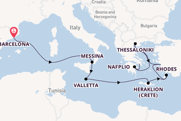 Mediterranean Sea from Barcelona, Spain with the Celebrity Infinity