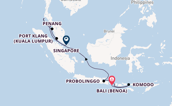 Southeast Asia from Bali (Benoa), Indonesia with the Seven Seas Explorer