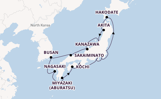 Japan from Tokyo, Japan with the Diamond Princess