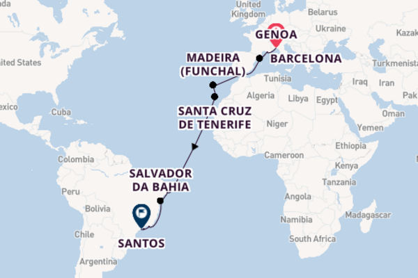 Sailing with MSC Cruises from Genoa to Santos