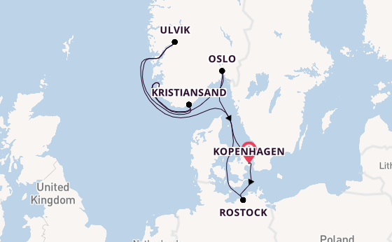 Noorwegen vanaf Kopenhagen, Denemarken met de MSC Magnifica