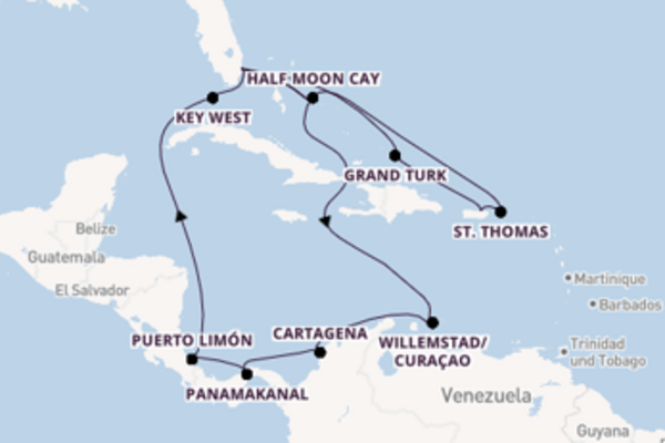 20 Tage Karibik Kreuzfahrt