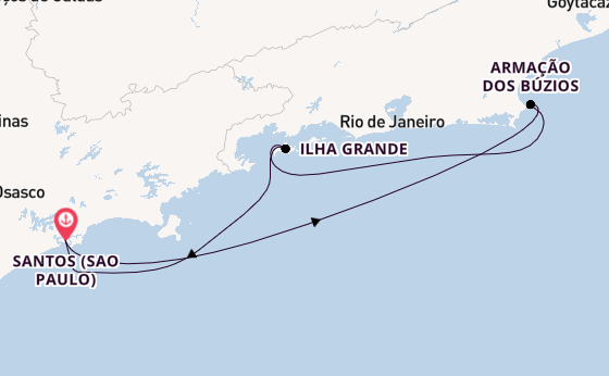 Brasilien ab Santos (Sao Paulo), Brasilien auf der MSC Musica