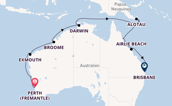 Australien ab Perth (Fremantle), Australien auf der Seabourn Quest
