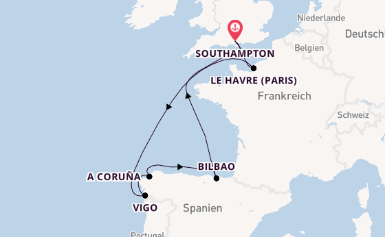 England ab Southampton, Großbritannien auf der Iona
