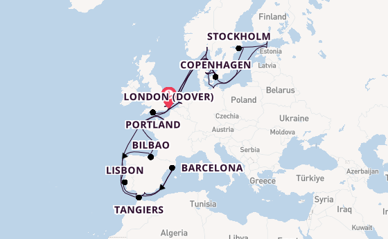 British Isles from London (Dover), England, United Kingdom with the Nieuw Statendam