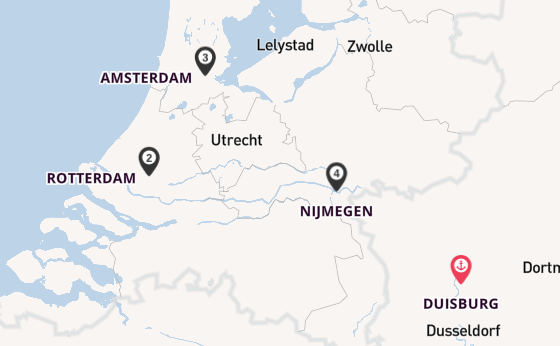 Rhein ab Duisburg, Deutschland auf der A-ROSA AQUA